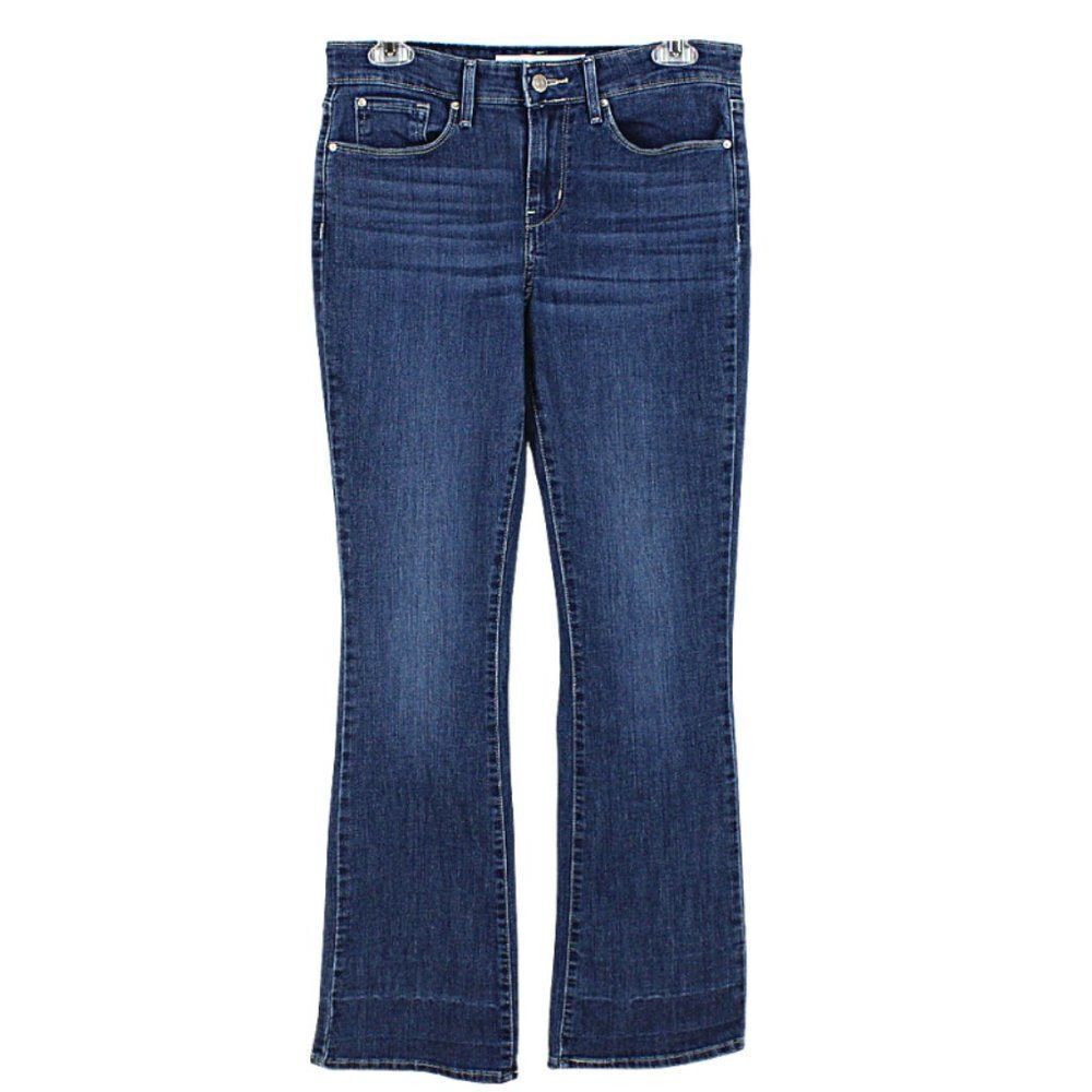 Levi Strauss Jeans Bootcut Midrise Front Whiskering Blue Dark Wash Women’s 6M